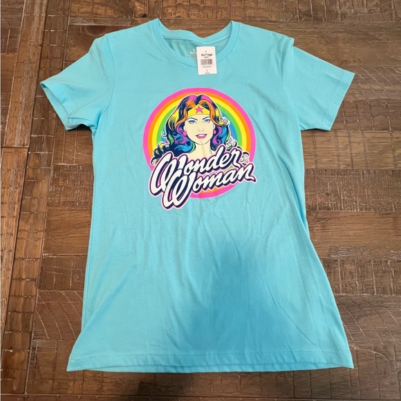 Wonder Woman Pride Graphic Tee - Light Blue NWT Size Large - Picture 1 of 6